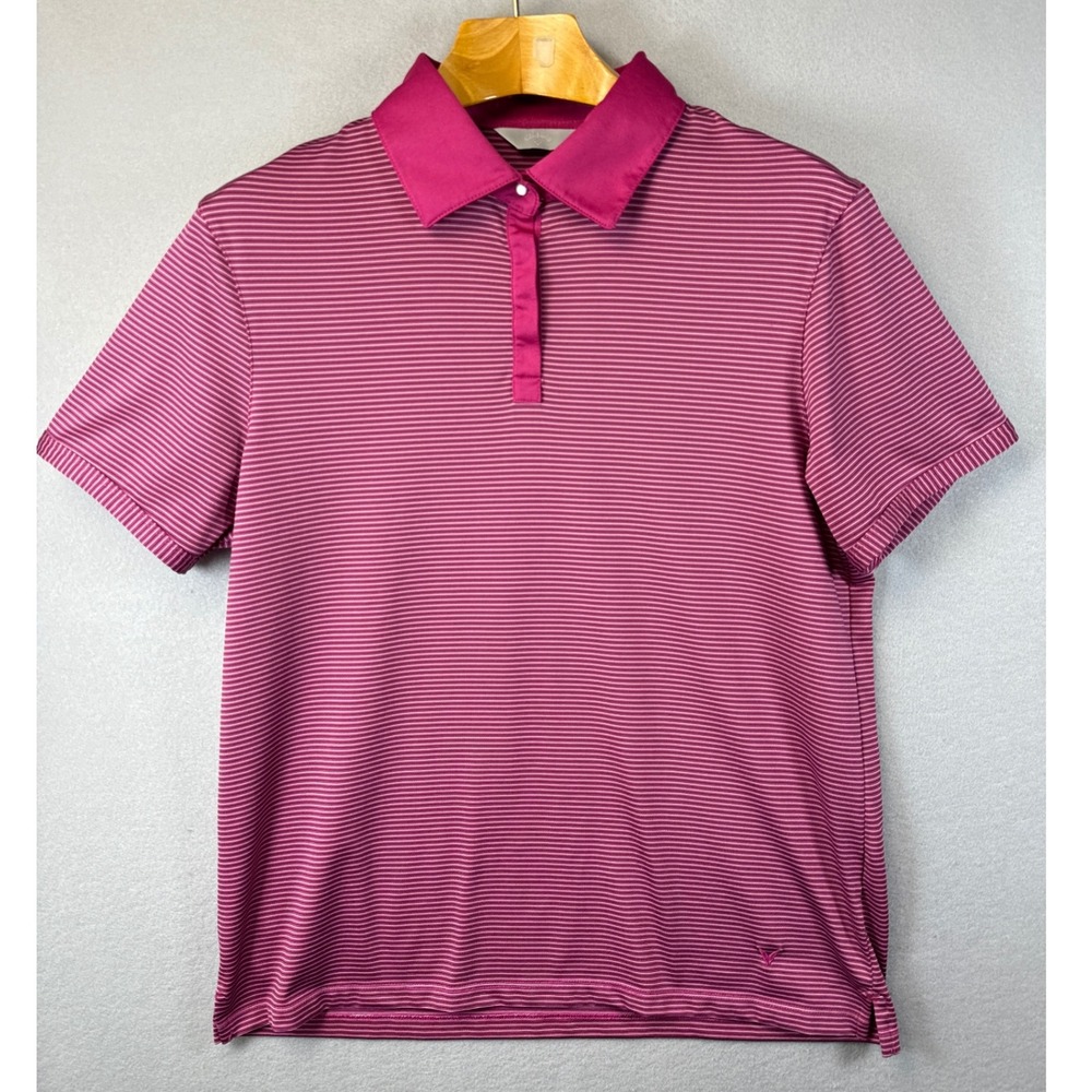 Callaway Golf Polo Shirt Striped Short Sleeve Athletic Casual Top Womens‎ Size M